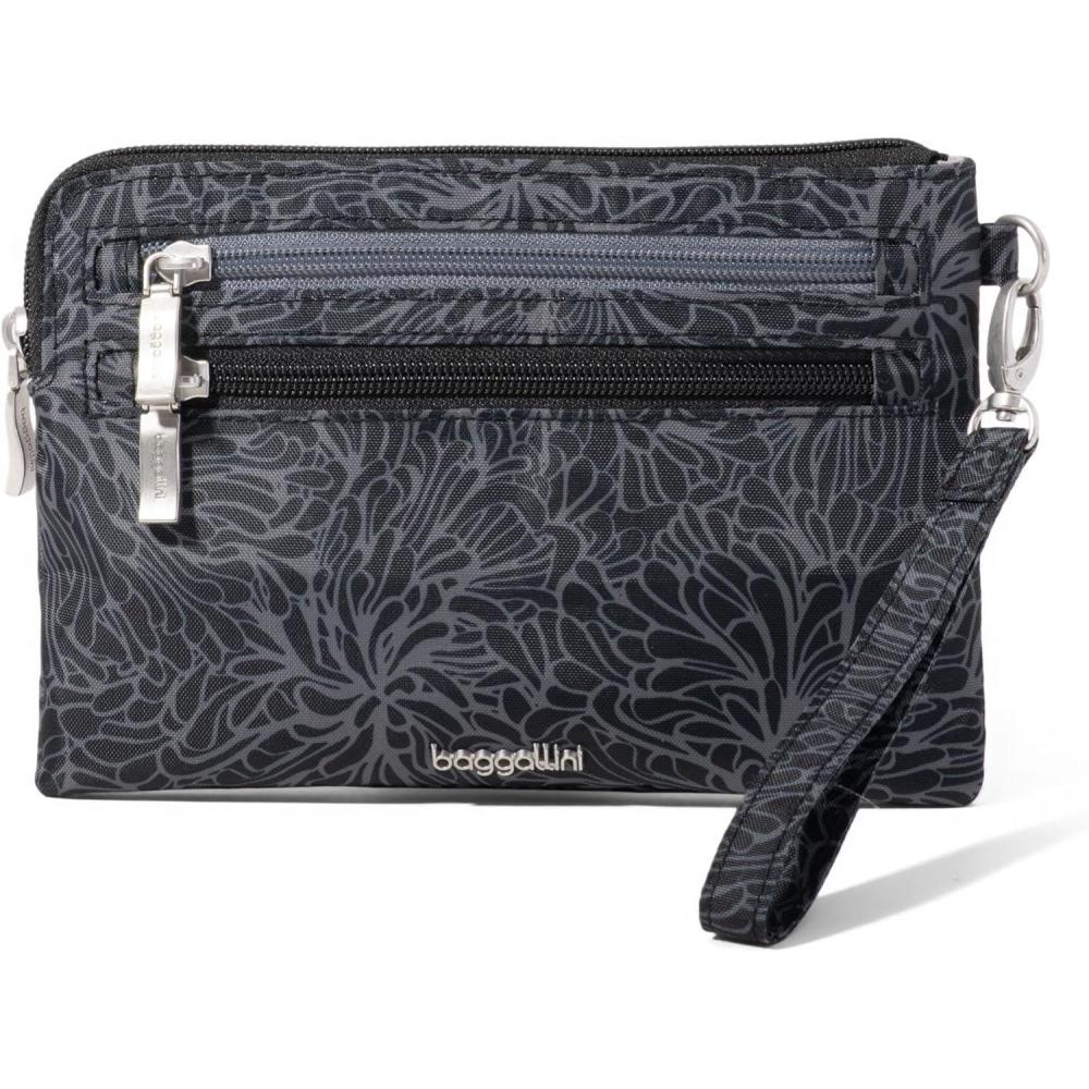 imageBaggallini Currency Organizer WristletLightweight 8quotx55quot RFID Protected Womens Wallet Card HolderMidnight Blossom Print