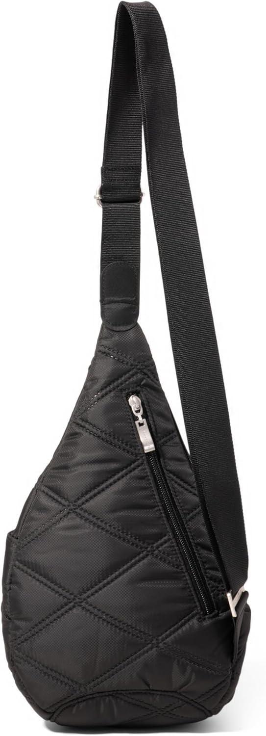 imageBaggallini Mini Sling  12x7 Sling Crossbody Bag Backpack with Adjustable Shoulder StrapBlack Quilt