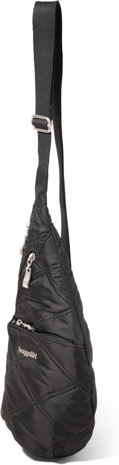 imageBaggallini Mini Sling  12x7 Sling Crossbody Bag Backpack with Adjustable Shoulder StrapBlack Quilt