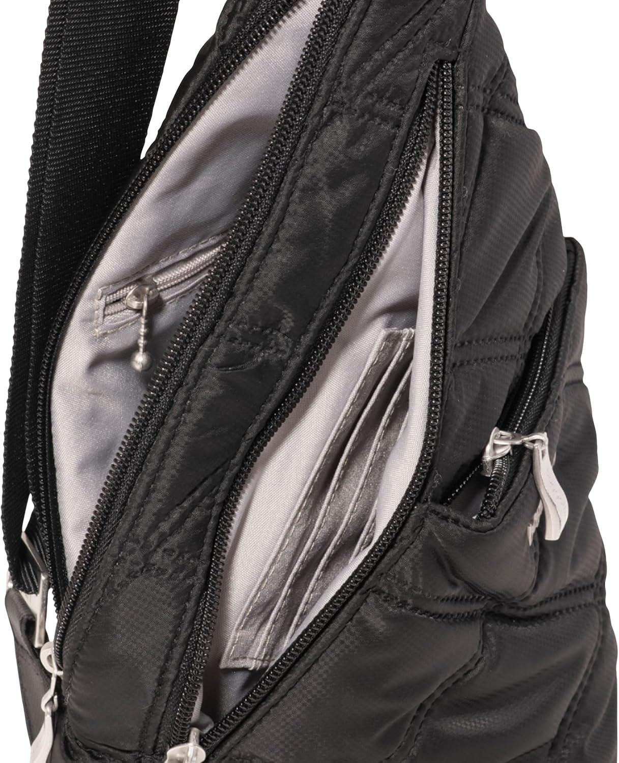 imageBaggallini Mini Sling  12x7 Sling Crossbody Bag Backpack with Adjustable Shoulder StrapBlack Quilt