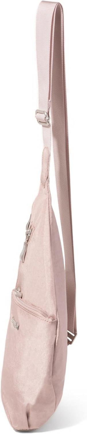 imageBaggallini Mini Sling  12x7 Sling Crossbody Bag Backpack with Adjustable Shoulder StrapBlush Shimmer