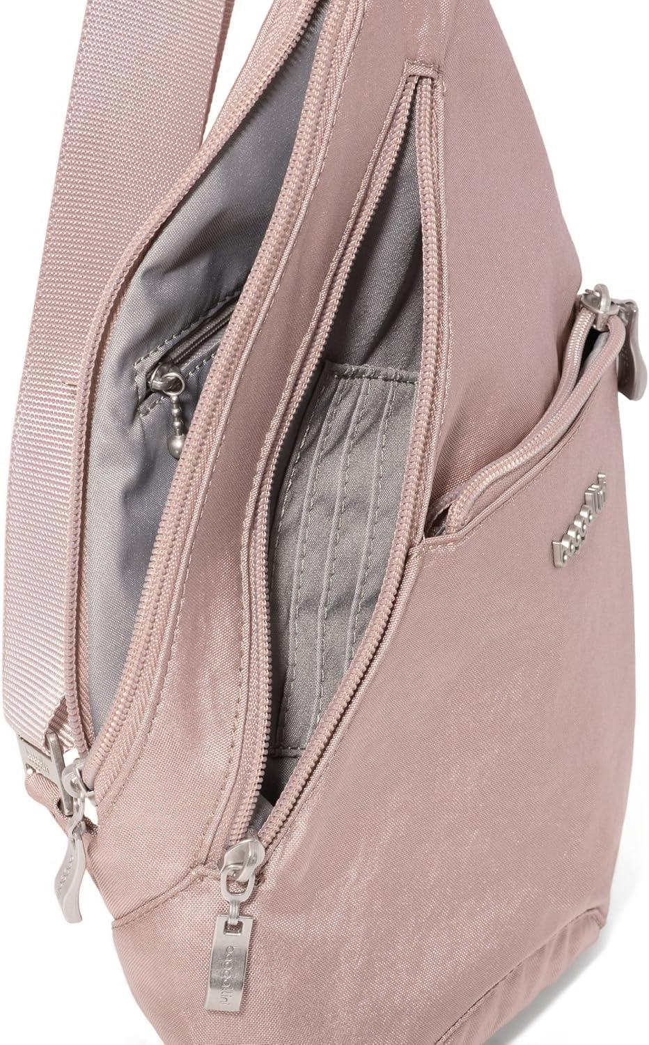 imageBaggallini Mini Sling  12x7 Sling Crossbody Bag Backpack with Adjustable Shoulder StrapBlush Shimmer
