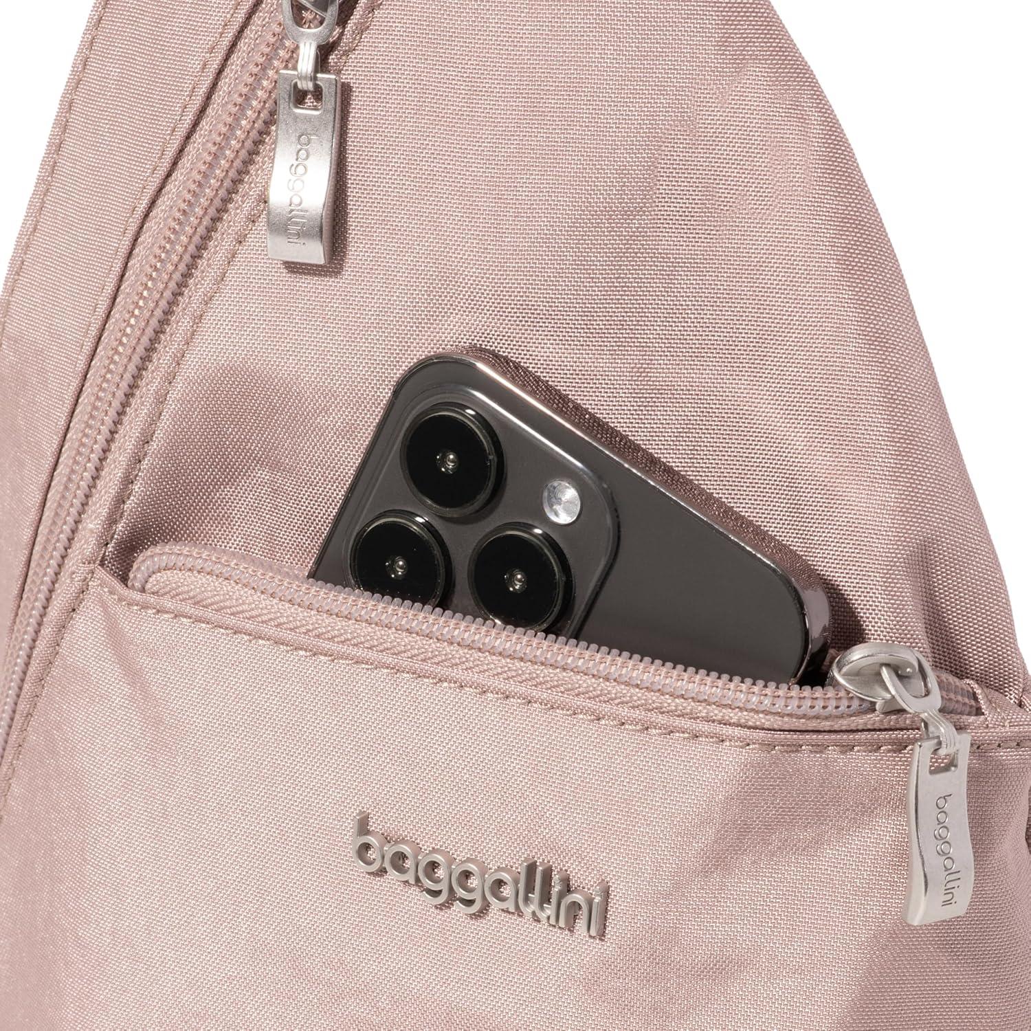 imageBaggallini Mini Sling  12x7 Sling Crossbody Bag Backpack with Adjustable Shoulder StrapBlush Shimmer