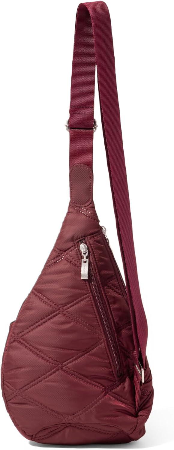 imageBaggallini Mini Sling  12x7 Sling Crossbody Bag Backpack with Adjustable Shoulder StrapDark Cherry Quilt