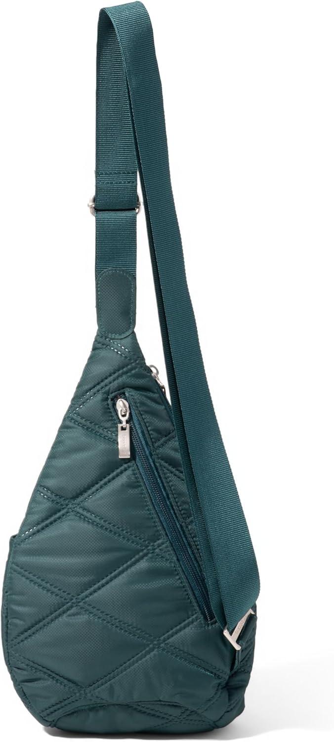imageBaggallini Mini Sling  12x7 Sling Crossbody Bag Backpack with Adjustable Shoulder StrapEmerald Quilt