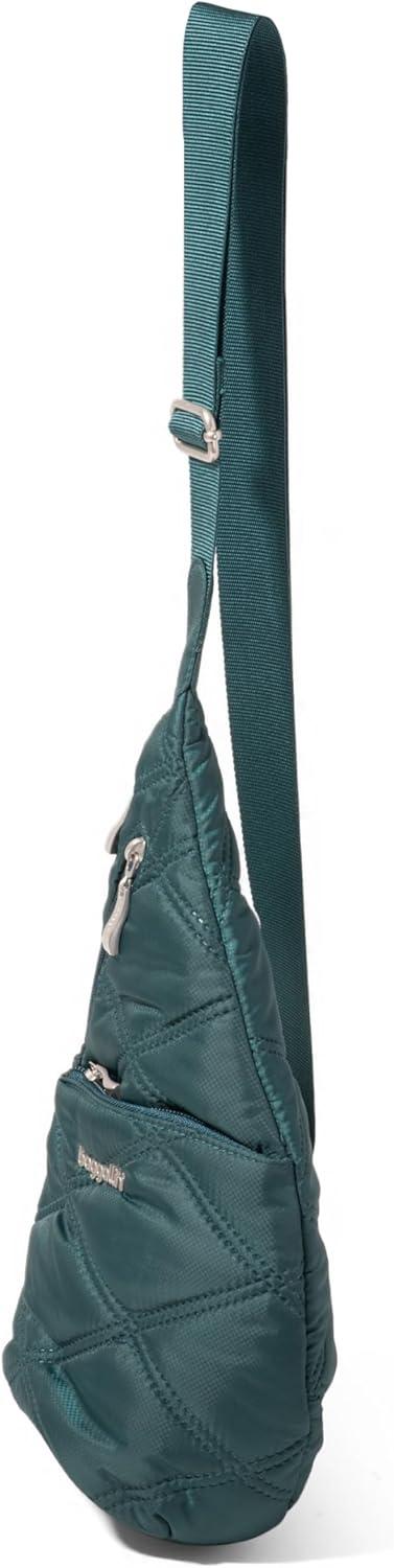 imageBaggallini Mini Sling  12x7 Sling Crossbody Bag Backpack with Adjustable Shoulder StrapEmerald Quilt
