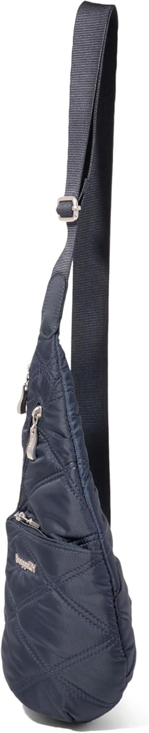 imageBaggallini Mini Sling  12x7 Sling Crossbody Bag Backpack with Adjustable Shoulder StrapFrench Navy Quilt