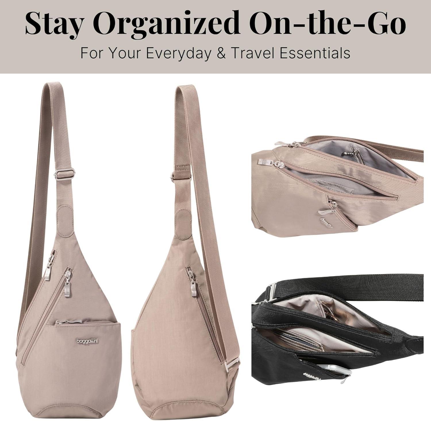 imageBaggallini Mini Sling  12x7 Sling Crossbody Bag Backpack with Adjustable Shoulder StrapMoonrock