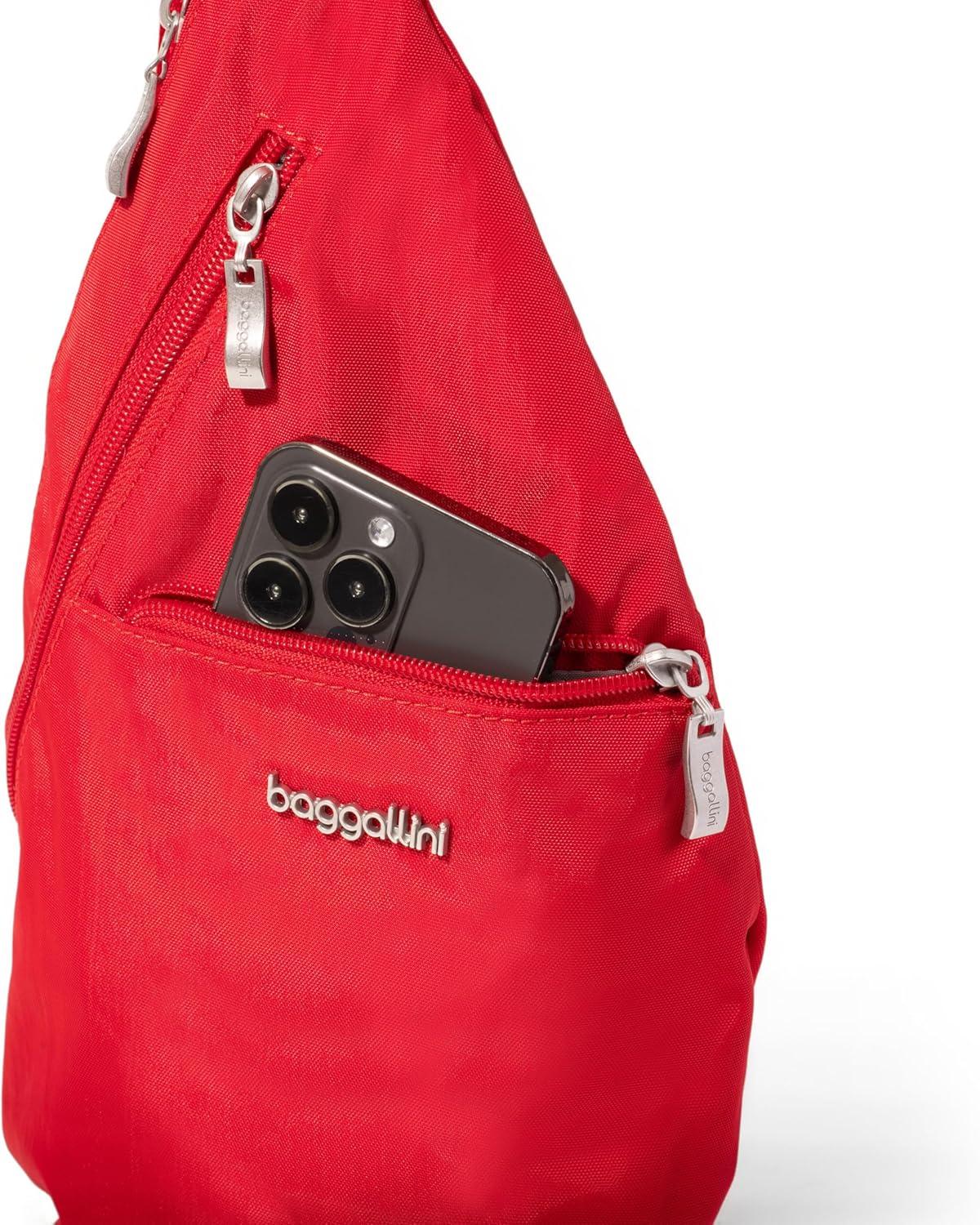 imageBaggallini Mini Sling  12x7 Sling Crossbody Bag Backpack with Adjustable Shoulder StrapScarlet Red