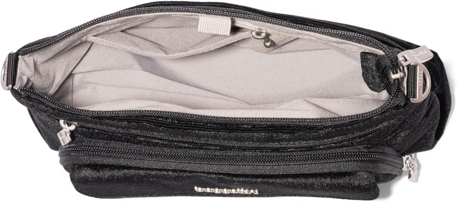 imageBaggallini Original Everyday 11x 75 Crossbody Bags for Women RFID Protected Lightweight Nylon Zippered Travel PurseBlack Velvet