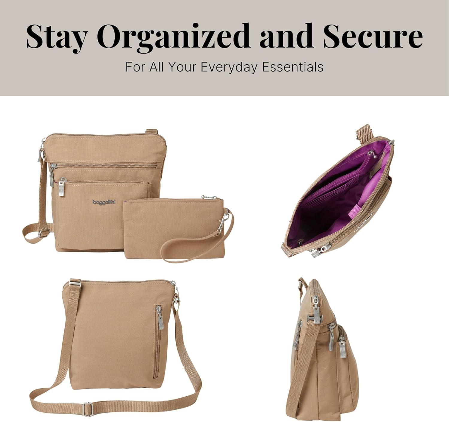 imageBaggallini Pocket Crossbody Bags for Women 8x8 Small Lightweight Durable Waterresistant Travel Purse WRfidBeach