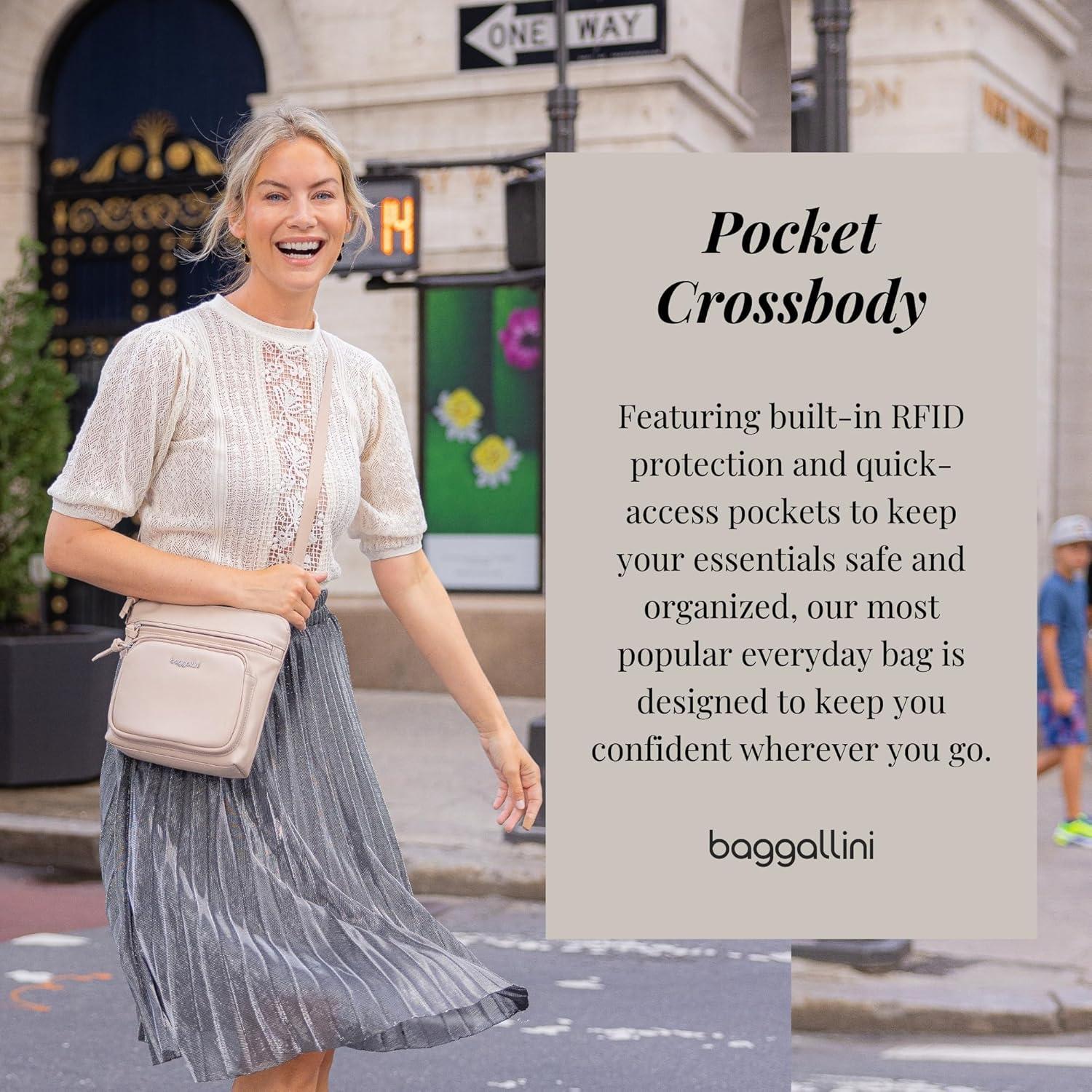 imageBaggallini Pocket Crossbody Bags for Women 8x8 Small Lightweight Durable Waterresistant Travel Purse WRfidBeach