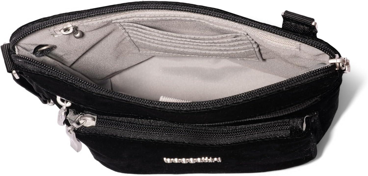 imageBaggallini Pocket Crossbody Bags for Women 8x8 Small Lightweight Durable Waterresistant Travel Purse WRfidBlack Velvet