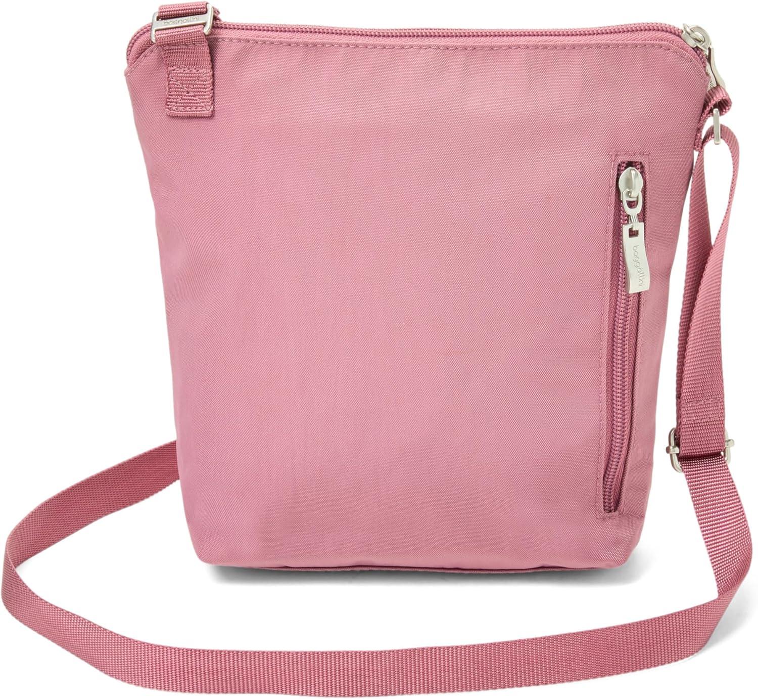 imageBaggallini Pocket Crossbody Bags for Women 8x8 Small Lightweight Durable Waterresistant Travel Purse WRfidDusty Mauve