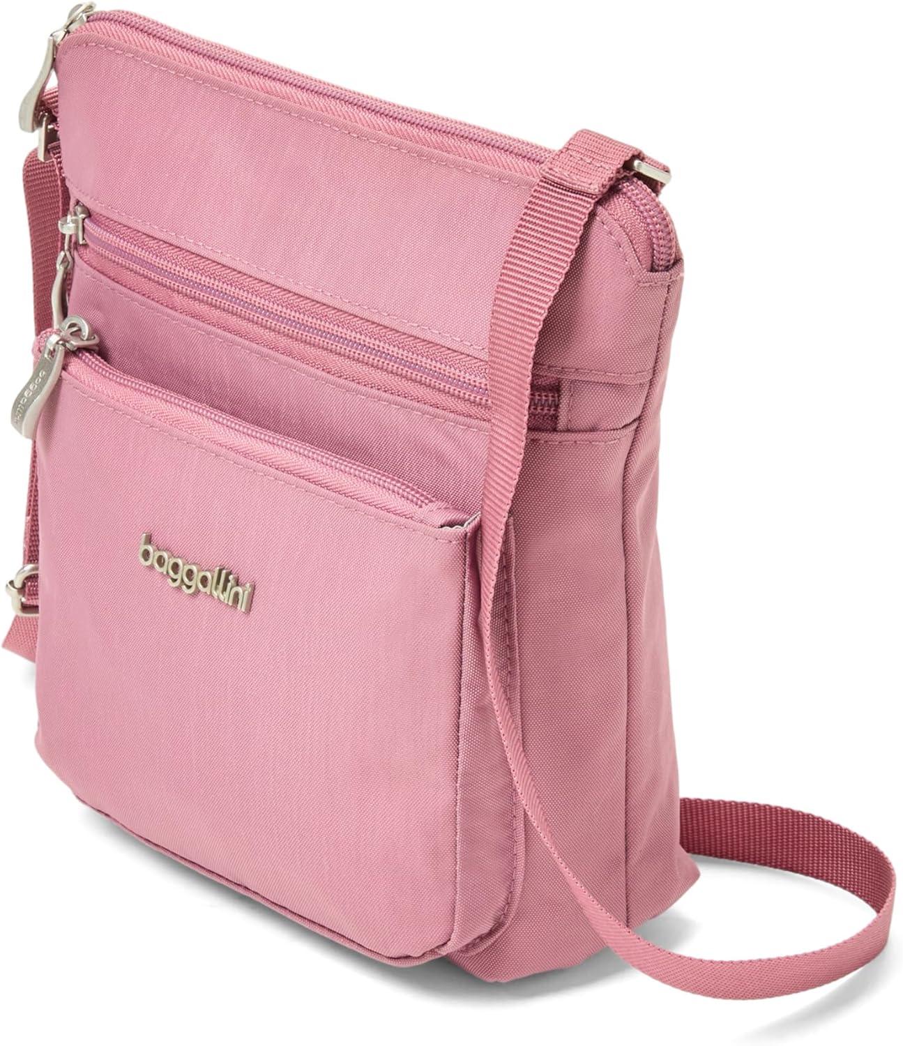 imageBaggallini Pocket Crossbody Bags for Women 8x8 Small Lightweight Durable Waterresistant Travel Purse WRfidDusty Mauve