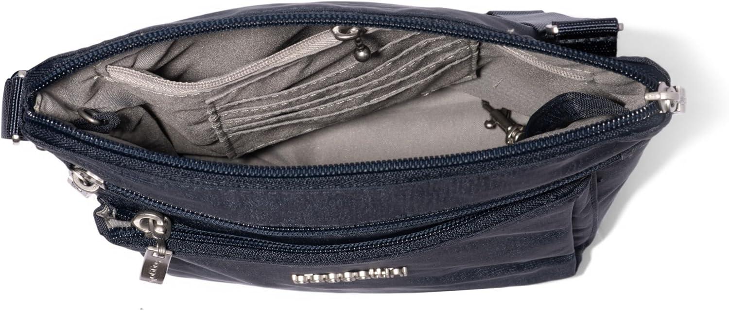 imageBaggallini Pocket Crossbody Bags for Women 8x8 Small Lightweight Durable Waterresistant Travel Purse WRfidFrench Navy