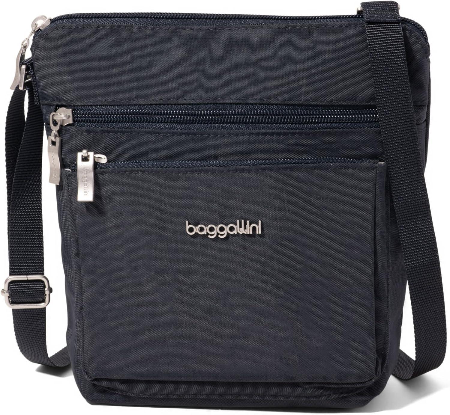 imageBaggallini Pocket Crossbody Bags for Women 8x8 Small Lightweight Durable Waterresistant Travel Purse WRfidFrench Navy