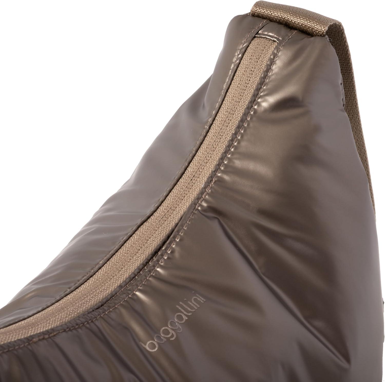 imageBaggallini Swift Crescent Crossbody Bag for Women  Lightweight 12quotx8quot Travel Purse HandbagCopper Metallic