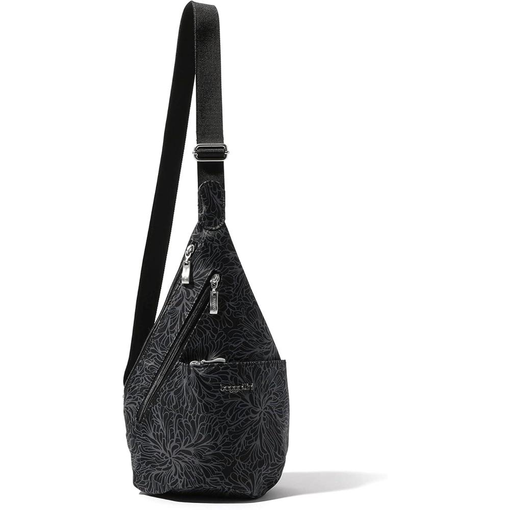 imageBaggallini Mini Sling  12x7 Sling Crossbody Bag Backpack with Adjustable Shoulder StrapMidnight Blossom