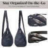 imageBaggallini Mini Sling  12x7 Sling Crossbody Bag Backpack with Adjustable Shoulder StrapFrench Navy Quilt