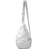 imageBaggallini Mini Sling  12x7 Sling Crossbody Bag Backpack with Adjustable Shoulder StrapSilver Metallic Quilt