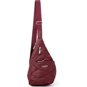 imageBaggallini Mini Sling  12x7 Sling Crossbody Bag Backpack with Adjustable Shoulder StrapDark Cherry Quilt