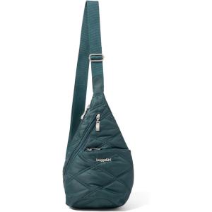 imageBaggallini Mini Sling  12x7 Sling Crossbody Bag Backpack with Adjustable Shoulder StrapEmerald Quilt