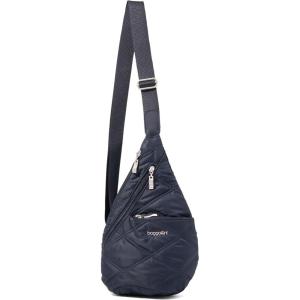 imageBaggallini Mini Sling  12x7 Sling Crossbody Bag Backpack with Adjustable Shoulder StrapFrench Navy Quilt