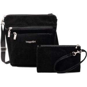 imageBaggallini Pocket Crossbody Bags for Women 8x8 Small Lightweight Durable Waterresistant Travel Purse WRfidBlack Velvet
