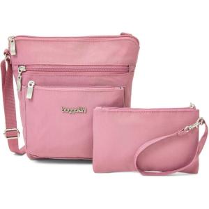 imageBaggallini Pocket Crossbody Bags for Women 8x8 Small Lightweight Durable Waterresistant Travel Purse WRfidDusty Mauve