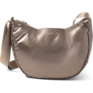 imageBaggallini Swift Crescent Crossbody Bag for Women  Lightweight 12quotx8quot Travel Purse HandbagCopper Metallic