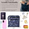 imageBaggallini Securtex AntiTheft Crossbody 825quotx825quot Travel Purse with RFID Locking Zippers ampamp CutResistant StrapIndigo Petal