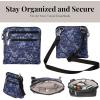 imageBaggallini Securtex AntiTheft Crossbody 825quotx825quot Travel Purse with RFID Locking Zippers ampamp CutResistant StrapIndigo Petal