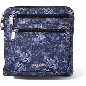 imageBaggallini Securtex AntiTheft Crossbody 825quotx825quot Travel Purse with RFID Locking Zippers ampamp CutResistant StrapIndigo Petal
