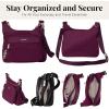 imageBaggallini Securtex AntiTheft Crossover Crossbody Bag for Travel 11W x 85H RFID Builtin Wallet Locking ZippersMulberry