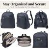 imageSecurtex AntiTheft Getaway Backpack  94quotx13quotx5quot Travel Safe Bag wLocking Zippers SlashResistant RFIDFrench Navy