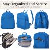imageSecurtex AntiTheft Getaway Backpack  94quotx13quotx5quot Travel Safe Bag wLocking Zippers SlashResistant RFIDLapis