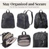 imageSecurtex AntiTheft Getaway Backpack  94quotx13quotx5quot Travel Safe Bag wLocking Zippers SlashResistant RFIDMidnight Blossom Print