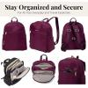 imageSecurtex AntiTheft Getaway Backpack  94quotx13quotx5quot Travel Safe Bag wLocking Zippers SlashResistant RFIDMulberry