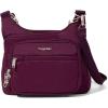imageBaggallini Securtex AntiTheft Crossover Crossbody Bag for Travel 11W x 85H RFID Builtin Wallet Locking ZippersMulberry