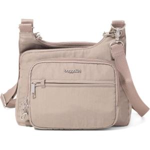 imageBaggallini Securtex AntiTheft Crossover Crossbody Bag for Travel 11W x 85H RFID Builtin Wallet Locking ZippersMoonrock