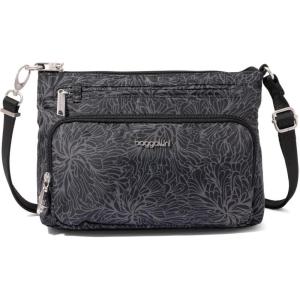 imageSecurtex AntiTheft Keepsake Crossbody  98x7x19quot Travel Safe Bag wLocking Zippers SlashResistant RFIDMidnight Blossom Print