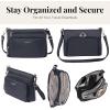 image:imageSecurtex AntiTheft Keepsake Crossbody  98x7x19 Travel Safe Bag wLocking Zippers SlashResistant RFIDFrench Navy