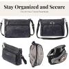 image:imageSecurtex AntiTheft Keepsake Crossbody  98x7x19 Travel Safe Bag wLocking Zippers SlashResistant RFIDMidnight Blossom Print