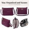 image:imageSecurtex AntiTheft Keepsake Crossbody  98x7x19 Travel Safe Bag wLocking Zippers SlashResistant RFIDMulberry