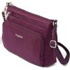 image:imageSecurtex AntiTheft Keepsake Crossbody  98x7x19 Travel Safe Bag wLocking Zippers SlashResistant RFIDMulberry
