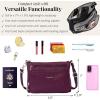 image:imageSecurtex AntiTheft Keepsake Crossbody  98x7x19 Travel Safe Bag wLocking Zippers SlashResistant RFIDMulberry