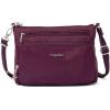 image:imageSecurtex AntiTheft Keepsake Crossbody  98x7x19 Travel Safe Bag wLocking Zippers SlashResistant RFIDMulberry