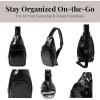 image:imageBaggallini Womens Central Park Sling 12x7 Crossbody Bag WConvertible Adjustable Shoulder StrapBlack Gloss Ripstop