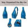 image:imageBaggallini Womens Central Park Sling 12x7 Crossbody Bag WConvertible Adjustable Shoulder StrapCerulean Gloss Ripstop